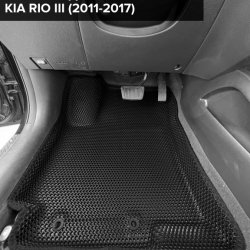 3D коврики EVA с бортами Kia Rio III седан, хэтчбек, универсал (2011-2017)